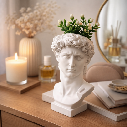 Nordic David Resin Vase – INS Style Sculpture Vase, Holder & Home Decor Ornament