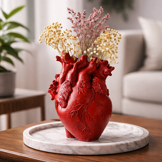 Nordic Anatomical Heart Vase – Resin Decorative Flower Pot & Artistic Anatomy Sculpture for Home Decor