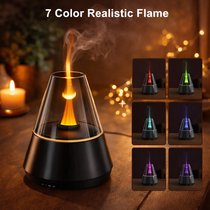 Mini Flame Aroma Humidifier USB – Essential Oil Diffuser with Colorful Night Light, Quiet Mist Maker for Home & Bedroom