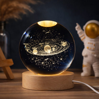 3D Crystal Ball Galaxy Night Light USB LED Table Lamp
