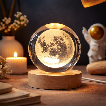 3D Crystal Ball Galaxy Night Light USB LED Table Lamp