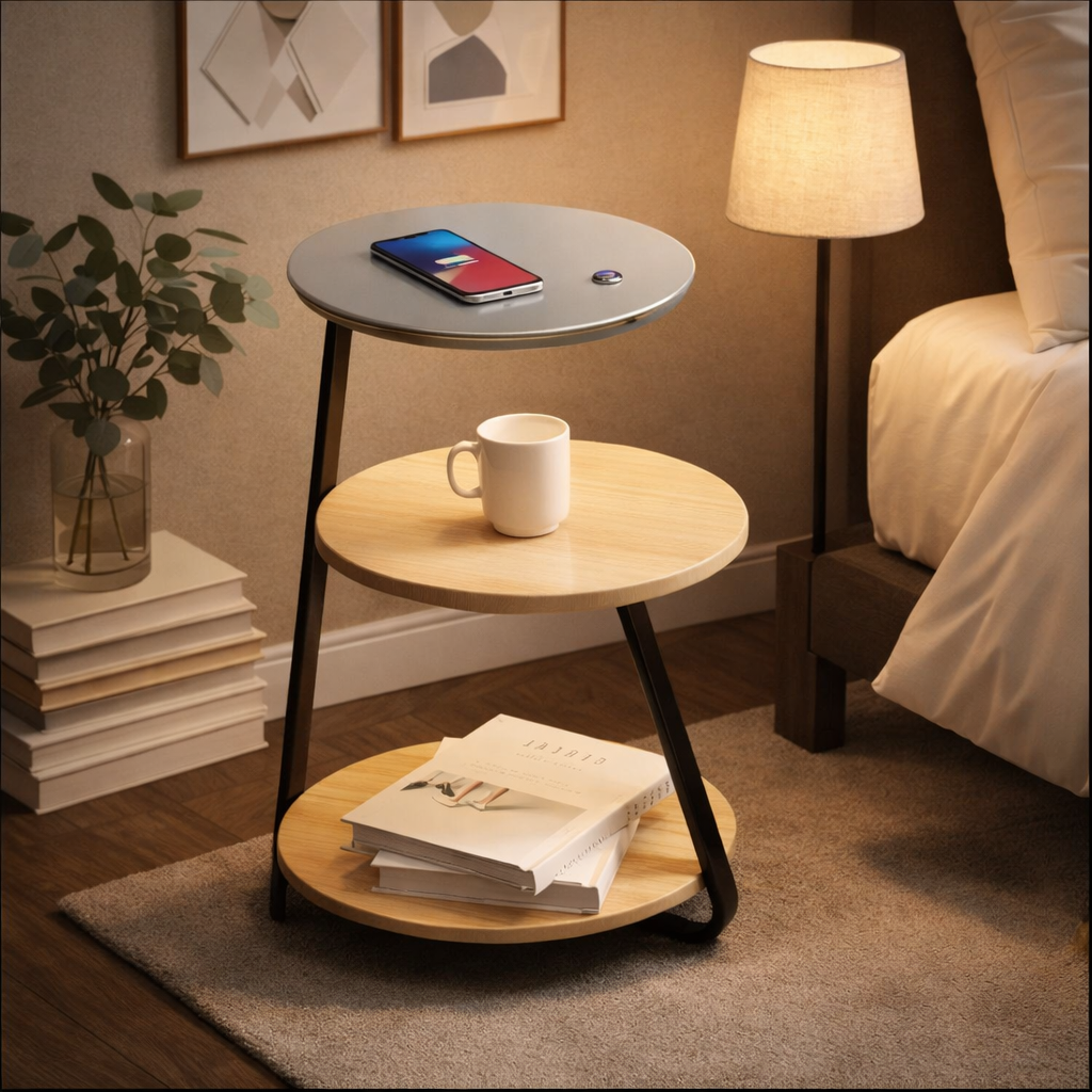 Modern LED Floor Lamp with Shelf