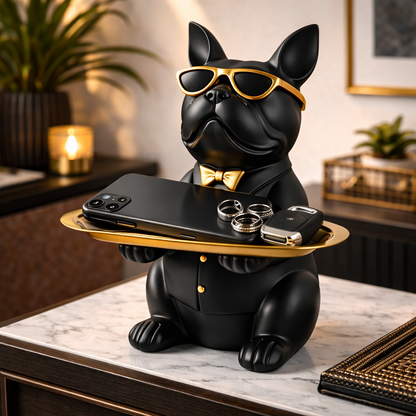 Multi-Functional Bulldog Tray Statue