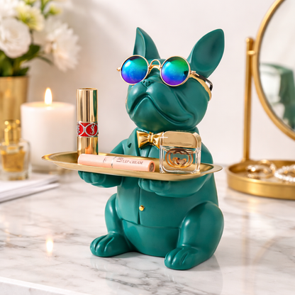 Multi-Functional Bulldog Tray Statue
