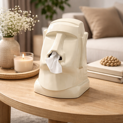 Modern Stone Figure Tissue Box – Creative Decorative Paper Towel Holder for Living Room & Bedroom