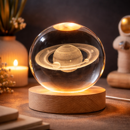 3D Crystal Ball Galaxy Night Light USB LED Table Lamp