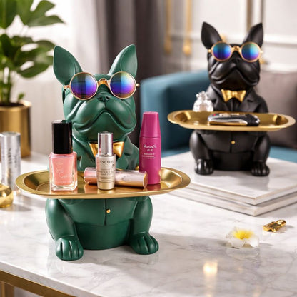 Multi-Functional Bulldog Tray Statue