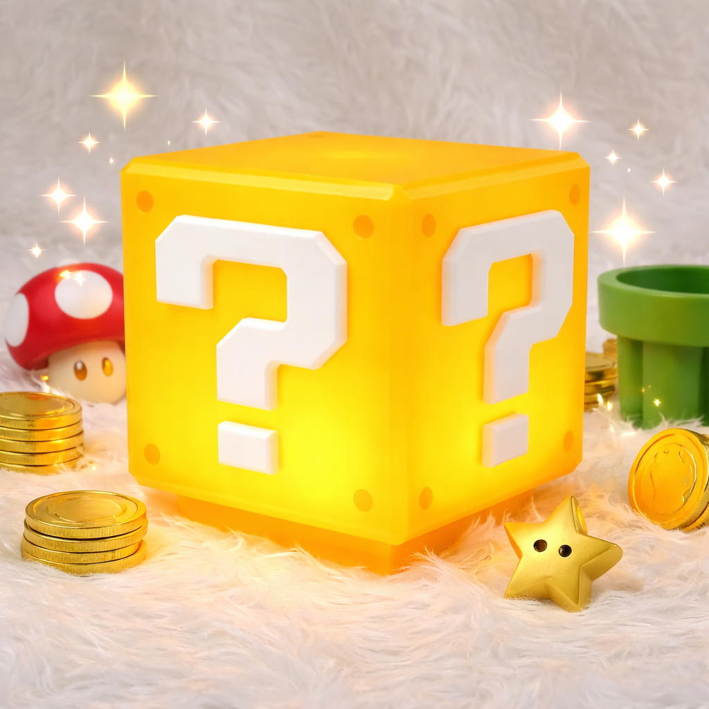 Mario 3D LED Question Mark Night Lightdside Lamp USB Rechargeable Gift
