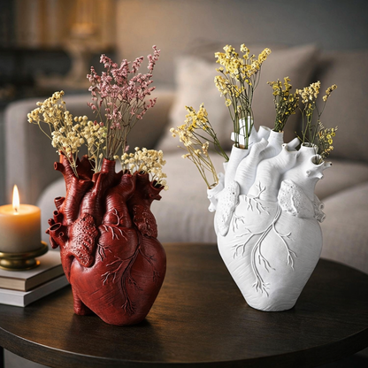 Nordic Anatomical Heart Vase – Resin Decorative Flower Pot & Artistic Anatomy Sculpture for Home Decor