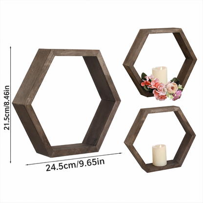 Hexagon Floating Wall Shelf