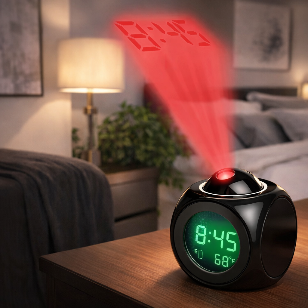 Projection Alarm Clock with Ceiling Display
