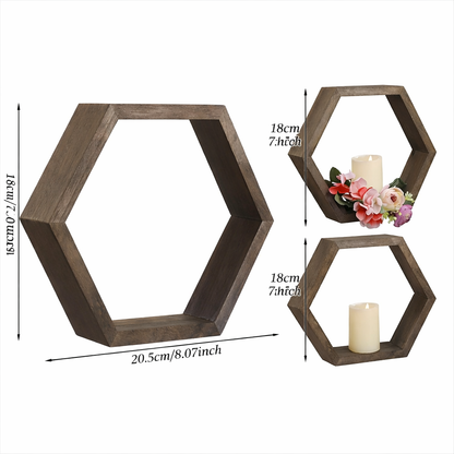 Hexagon Floating Wall Shelf