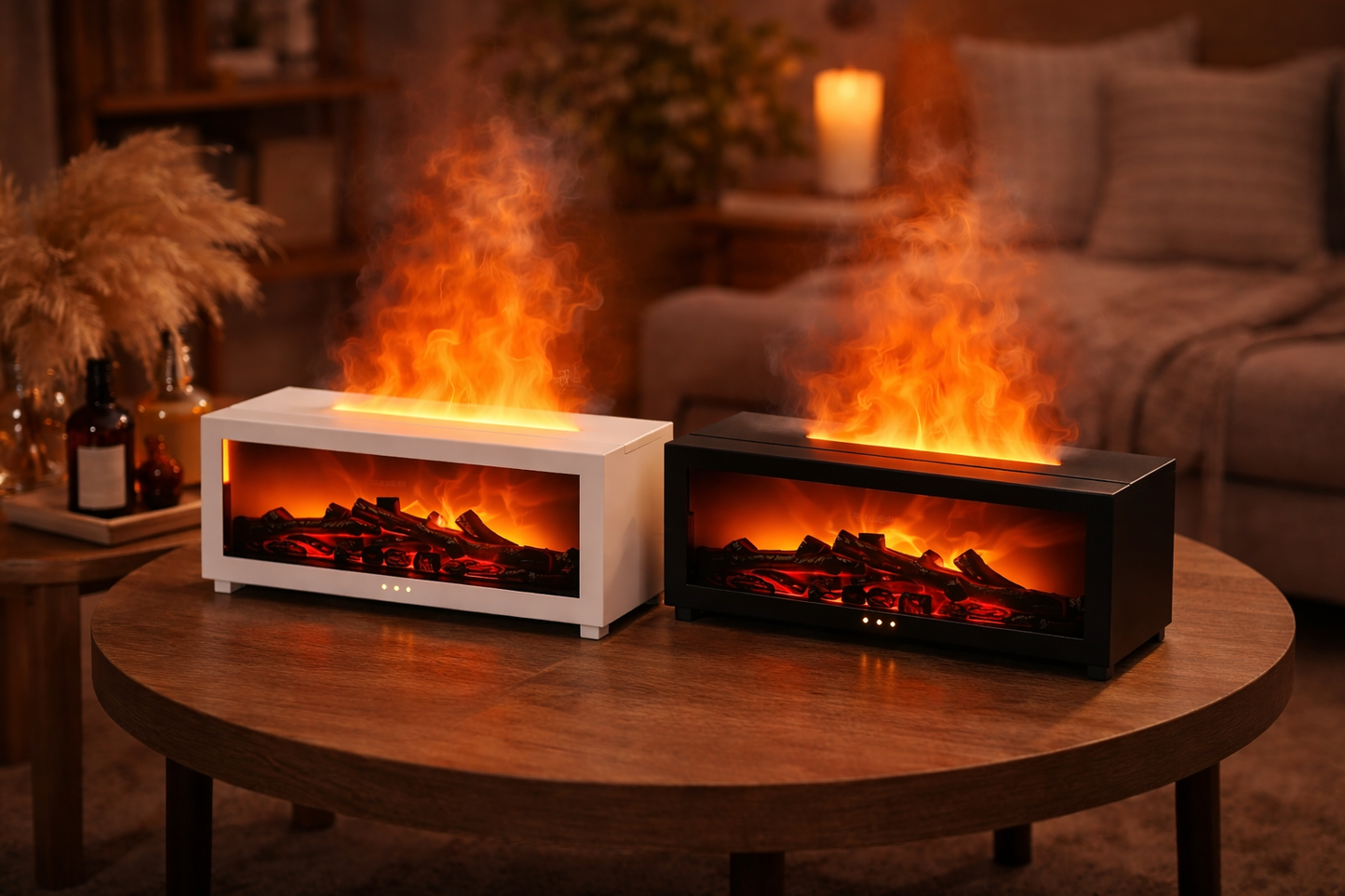 Flame Aroma Humidifier – LED Flame Effect Essential Oil Diffuser with Remote Control & Ultrasonic Mist