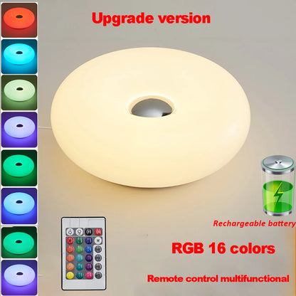 Bauhaus Donut Table Lamp – Modern USB LED Ambient Night Light for Bedroom & Living Room Decor