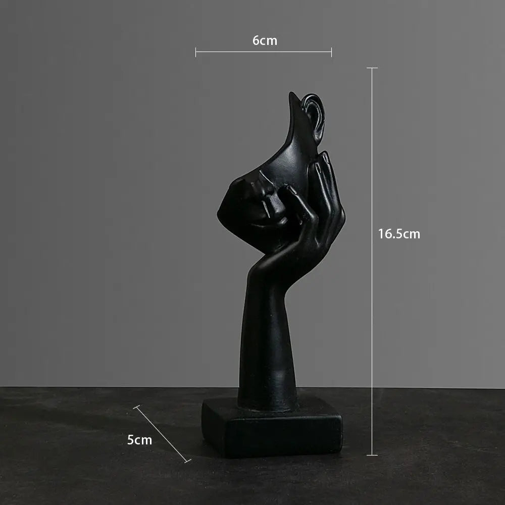 Nordic Abstract Face Resin Statue – Light Luxury Modern Sculpture Figurine for Home & Office Decor