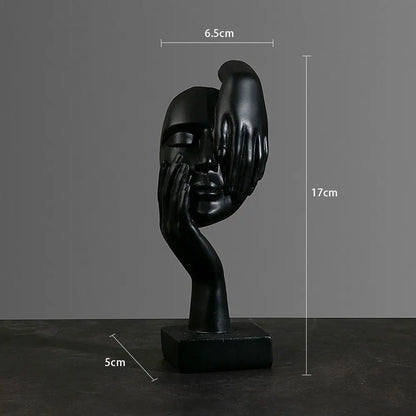 Nordic Abstract Face Resin Statue – Light Luxury Modern Sculpture Figurine for Home & Office Decor