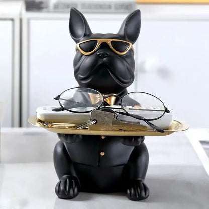 Multi-Functional Bulldog Tray Statue