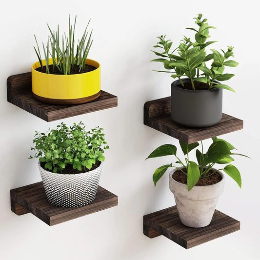 4-Pack Small Floating Wall Shelves