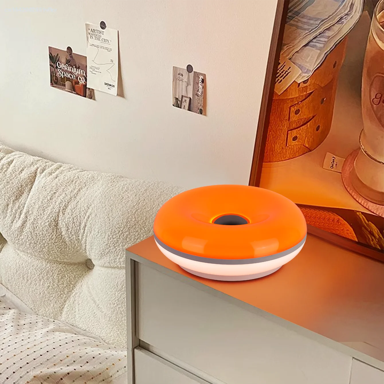 Bauhaus Donut Table Lamp – Modern USB LED Ambient Night Light for Bedroom & Living Room Decor