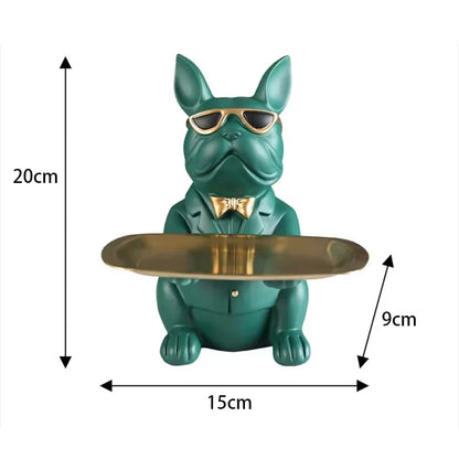 Multi-Functional Bulldog Tray Statue