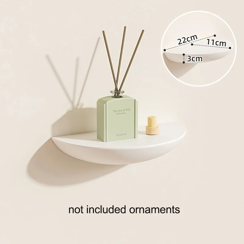 Solid Wooden Semicircle Wall Shelf