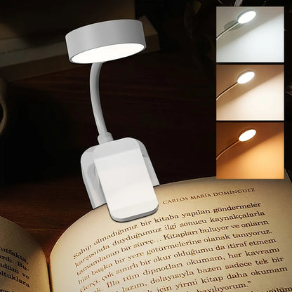 USB Rechargeable Clip Book Light – Foldable LED Reading & Night Lamp