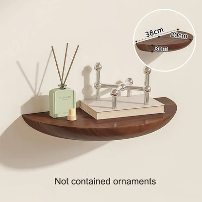 Solid Wooden Semicircle Wall Shelf