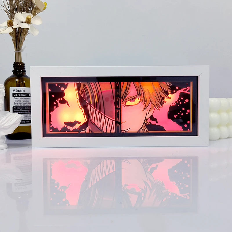 Anime Series 3D Paper Cut Shadow Box LED Night Light