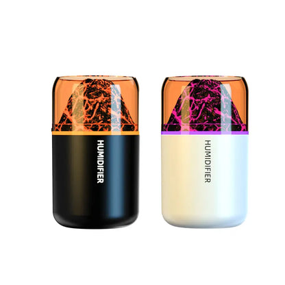 Volcanic Flame Aroma Humidifier – USB Ultrasonic Diffuser with Volcano Effect, Mist & Ambient Light for Car, Home & Bedroom