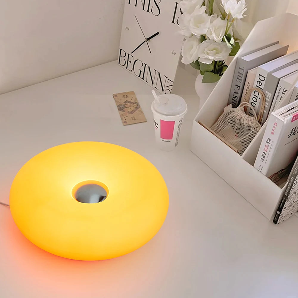 Bauhaus Donut Table Lamp – Modern USB LED Ambient Night Light for Bedroom & Living Room Decor