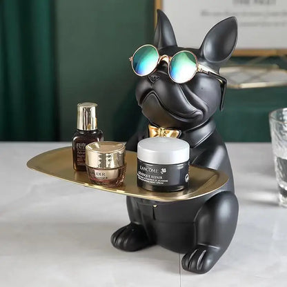 Multi-Functional Bulldog Tray Statue