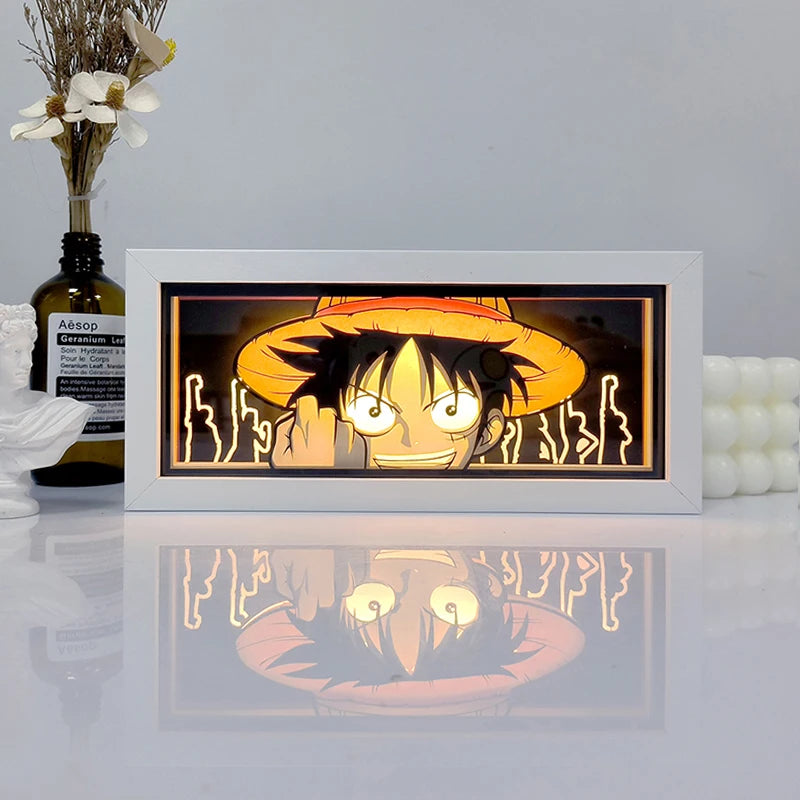 Anime Series 3D Paper Cut Shadow Box LED Night Light