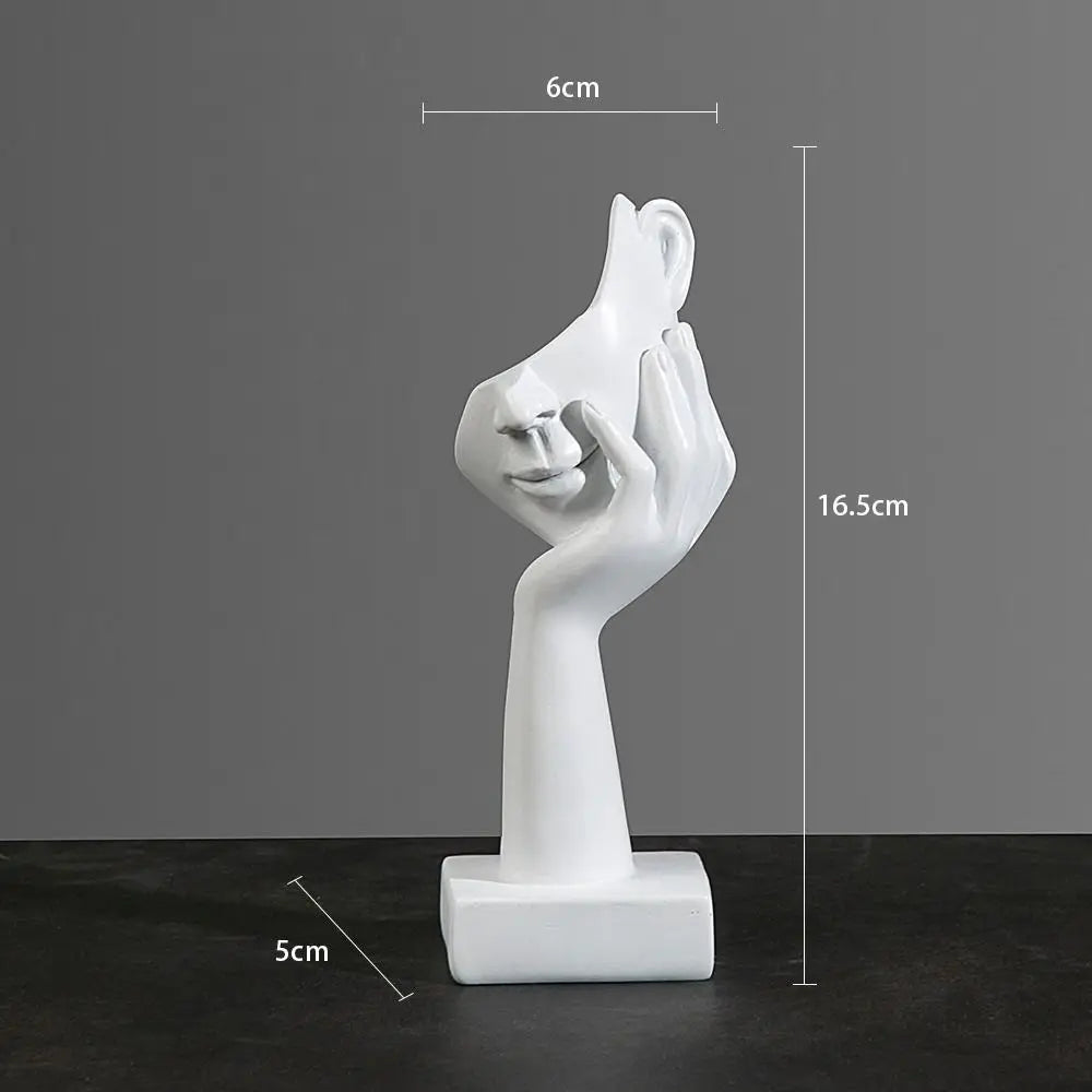Nordic Abstract Face Resin Statue – Light Luxury Modern Sculpture Figurine for Home & Office Decor
