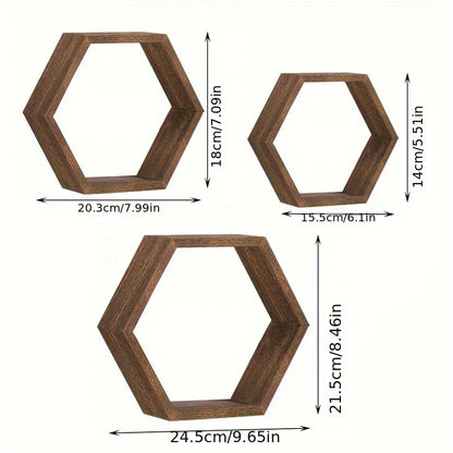 Hexagon Floating Wall Shelf
