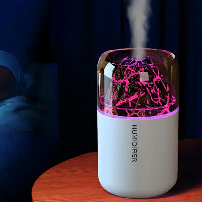 Volcanic Flame Aroma Humidifier – USB Ultrasonic Diffuser with Volcano Effect, Mist & Ambient Light for Car, Home & Bedroom