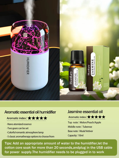 Volcanic Flame Aroma Humidifier – USB Ultrasonic Diffuser with Volcano Effect, Mist & Ambient Light for Car, Home & Bedroom