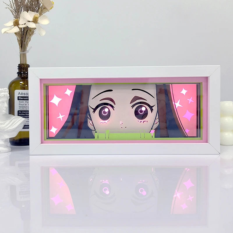 Anime Series 3D Paper Cut Shadow Box LED Night Light