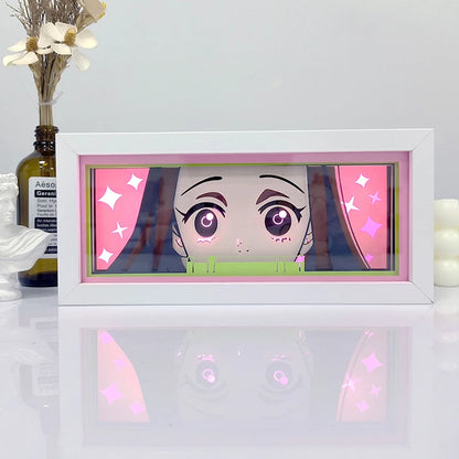 Anime Series 3D Paper Cut Shadow Box LED Night Light