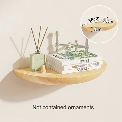 Solid Wooden Semicircle Wall Shelf