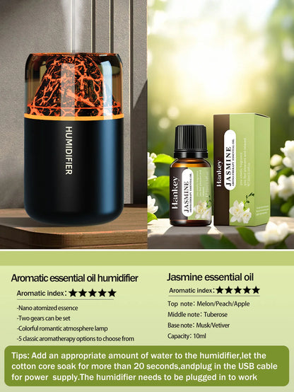 Volcanic Flame Aroma Humidifier – USB Ultrasonic Diffuser with Volcano Effect, Mist & Ambient Light for Car, Home & Bedroom