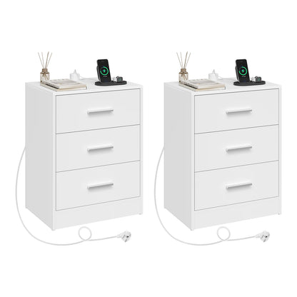 WOLTU Modern Nightstand with Charging Station