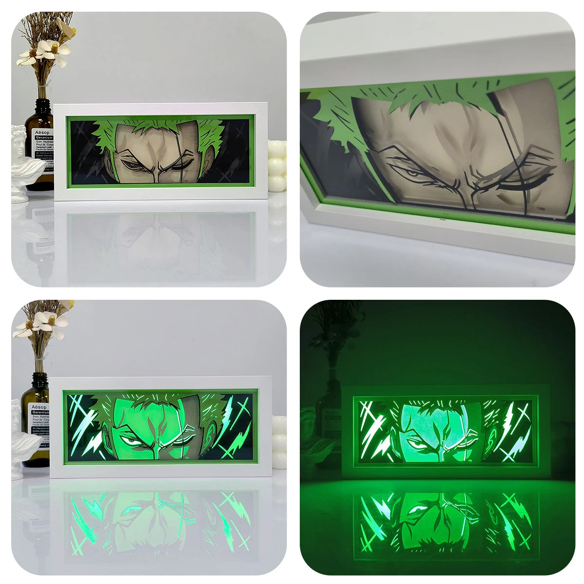 Anime Series 3D Paper Cut Shadow Box LED Night Light