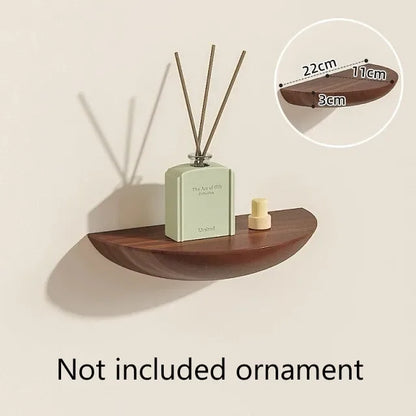 Solid Wooden Semicircle Wall Shelf