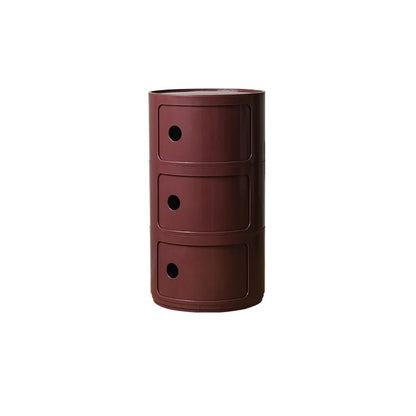 Round Nordic Bedside Table with Storage
