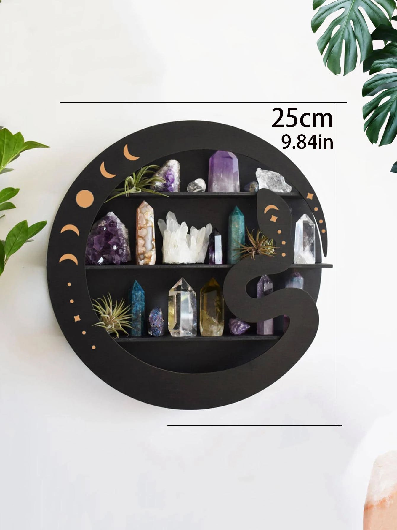 Wooden Moon Face Floating Shelf
