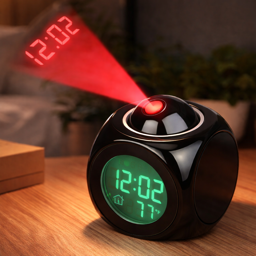 Projection Alarm Clock with Ceiling Display