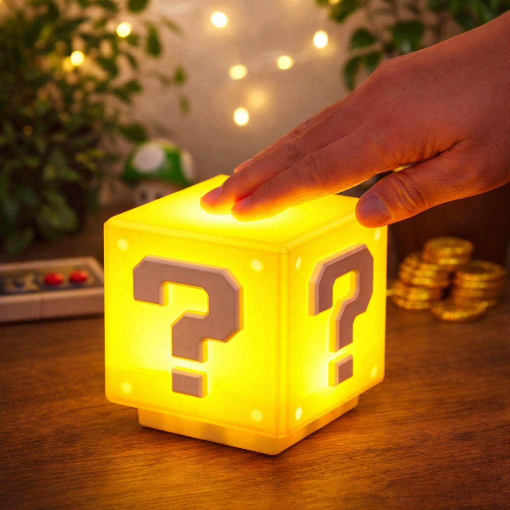 Mario 3D LED Question Mark Night Lightdside Lamp USB Rechargeable Gift