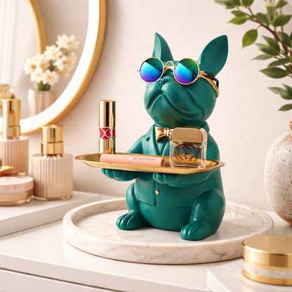 Multi-Functional Bulldog Tray Statue