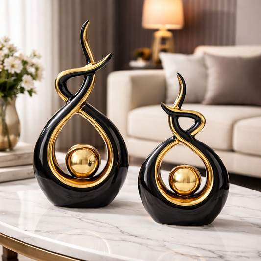 Nordic Ceramic Figurine Home Decoration Accessories For Living Room Ceramic Abstract Sculpture Handicraft Statues Office Desk