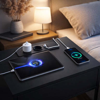 WOLTU Modern Nightstand with Charging Station